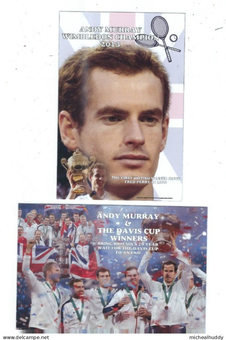 2 POSTCARDS PUBLISHED IN UK  TENNIS STAR ANDY MURRAY - Sportsmen