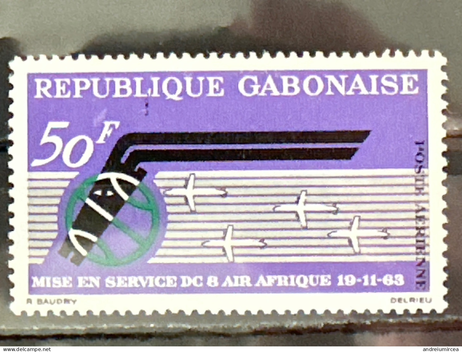 1963.  Air Afrique DC 8 - Gabon (1960-...)