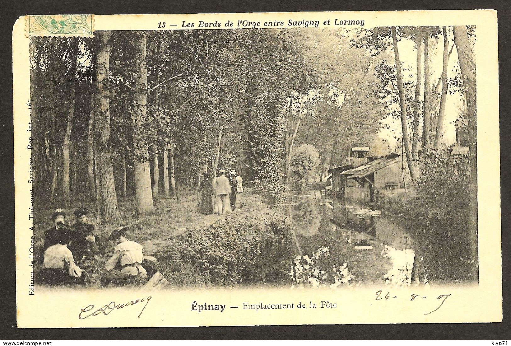 EPINAY SUR ORGE  " Bords De L'orge   "     1905  Très  Animée - Epinay-sur-Orge