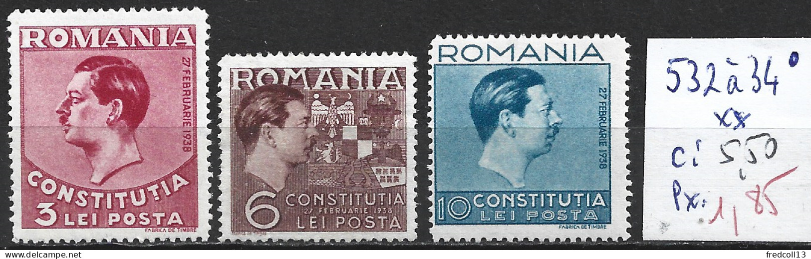 ROUMANIE 532 à 34 ** Côte 5.50 € - Unused Stamps