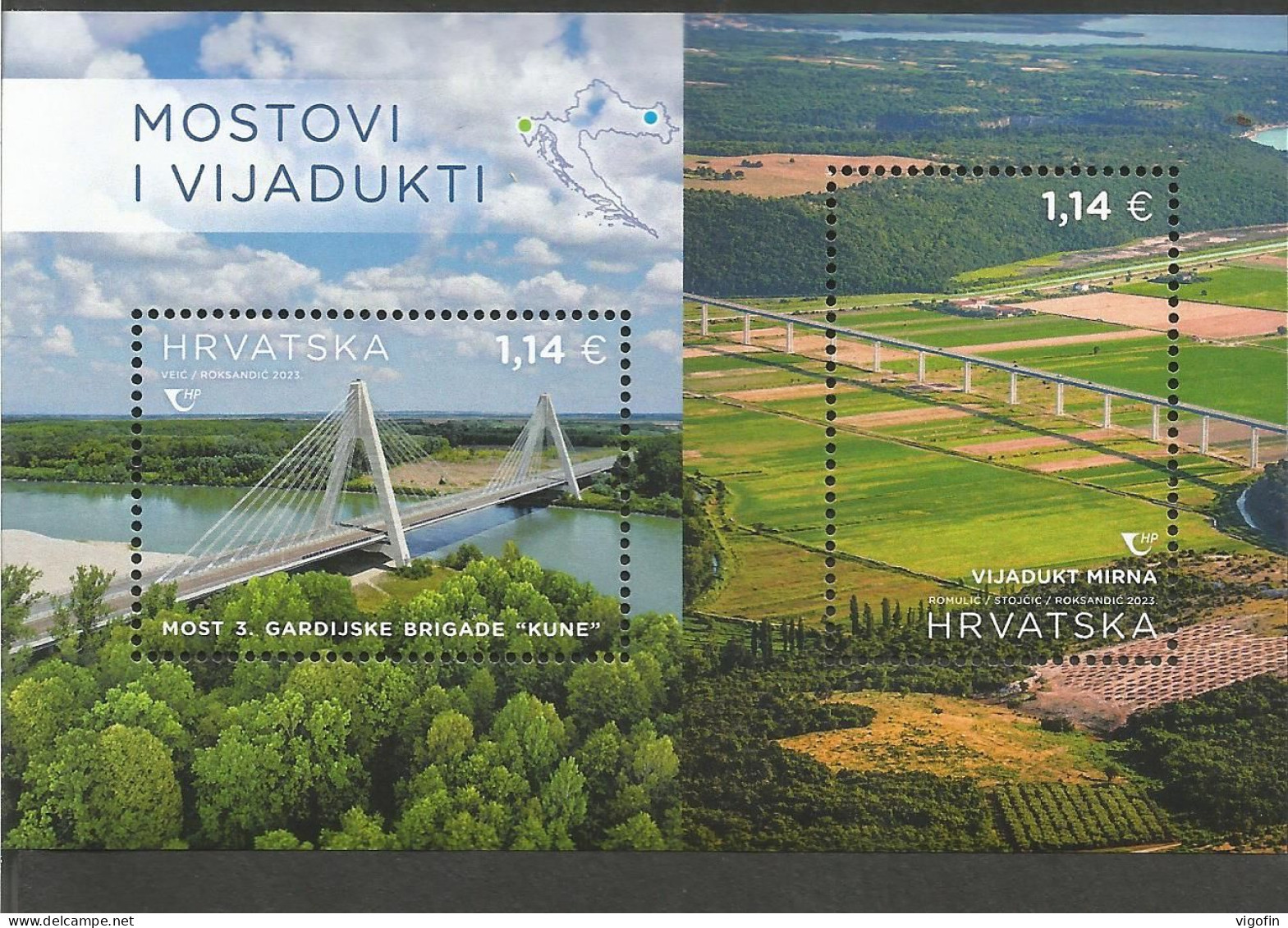 HR 2023-1608-9 BRIDGES HRVATSKA CROATIA, S/S, MNH - Kroatië