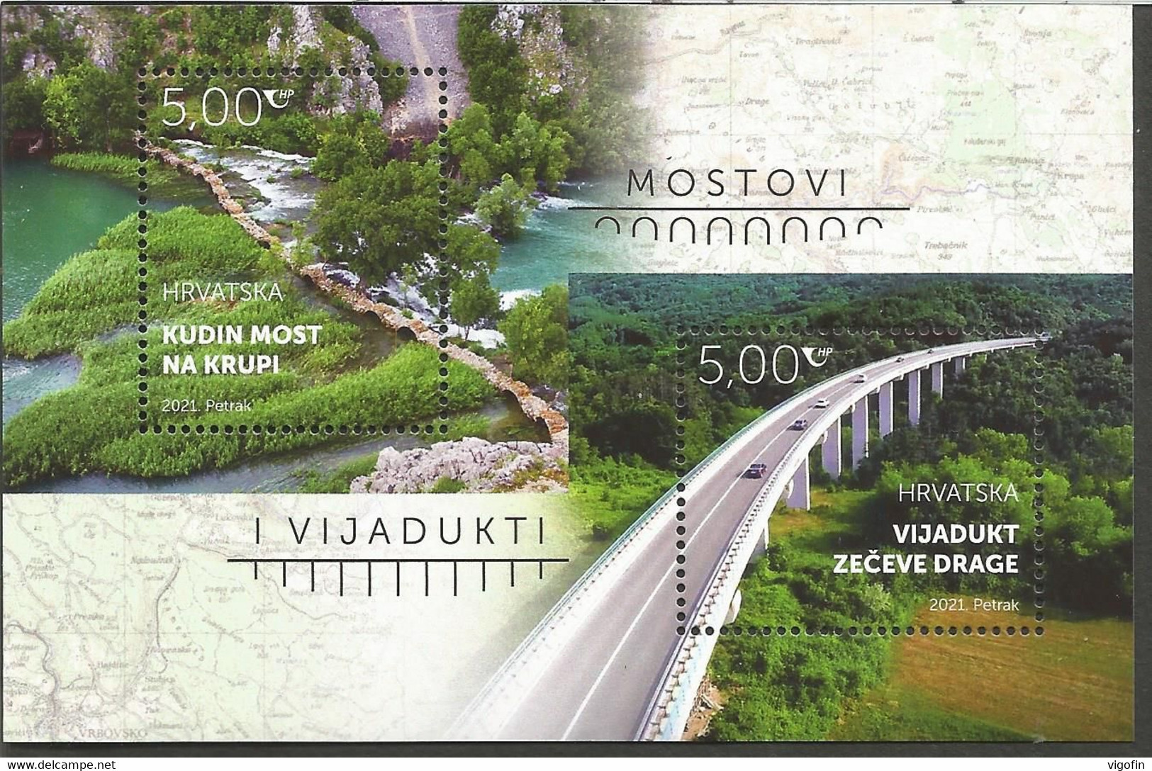 HR 2021-1499-500 BRIDGES, HRVATSKA CROATIA, S/S, MNH - Croatie