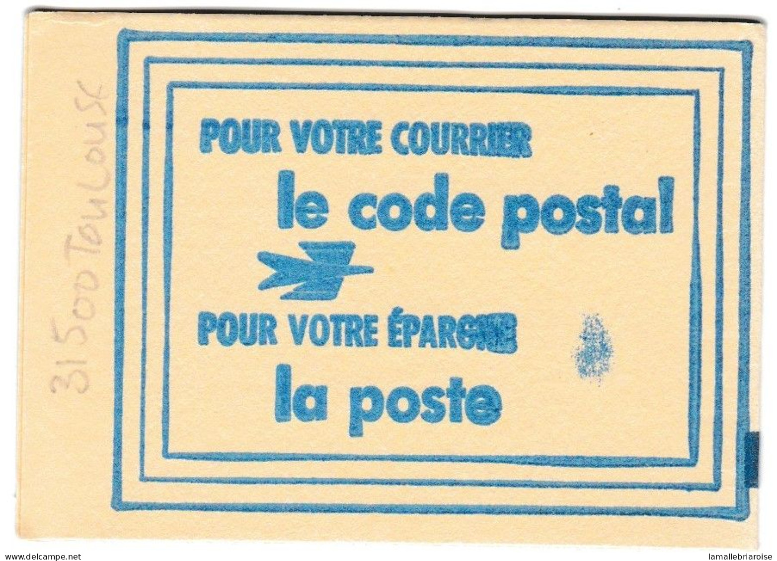 Carnet Code Postal, 31500 Toulouse, Vignettes Oranges, Variété Tache Sur La Couverture - Bmoques & Cuadernillos