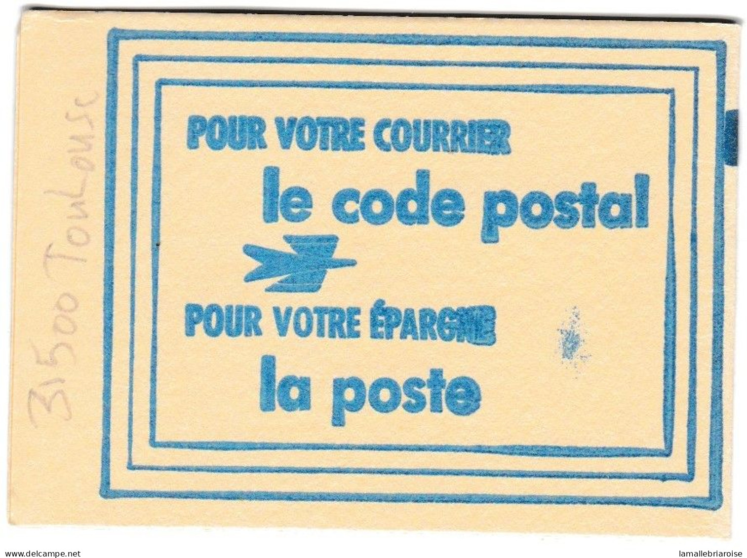 Carnet Code Postal, 31500 Toulouse, Vignettes Oranges, Variété Tache Sur La Couverture - Blocs & Carnets