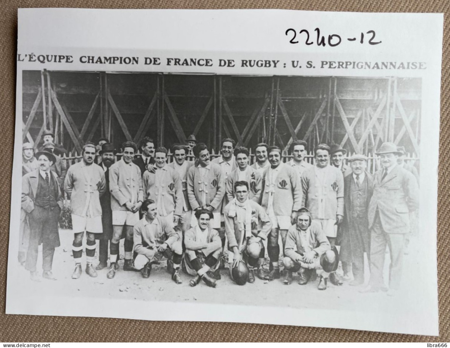 RUGBY - U.S. PERPIGNANNAISE - 1921 Champion De France - 14 X 10 Cm (REPRO PHOTO! - Zie Beschrijving - Voir Description)! - Sport