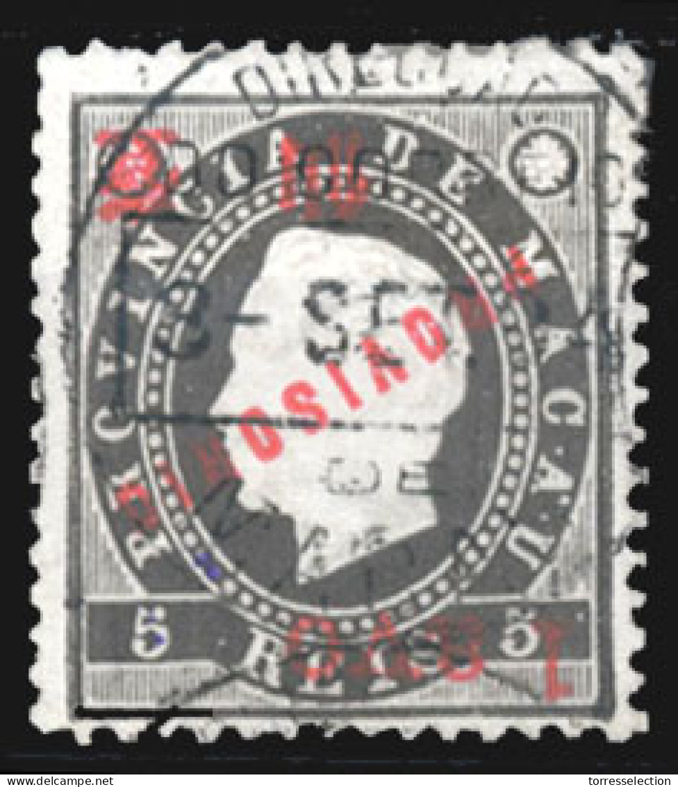 MACAU. 60º. 1894 1a S/5r Black. Provisorio Issue. INVERTED Ovpt. (Choi 60a). - Otros & Sin Clasificación