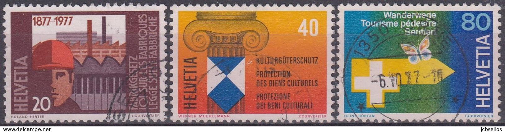 SUIZA 1977 Nº 1030/1032 USADO - Oblitérés