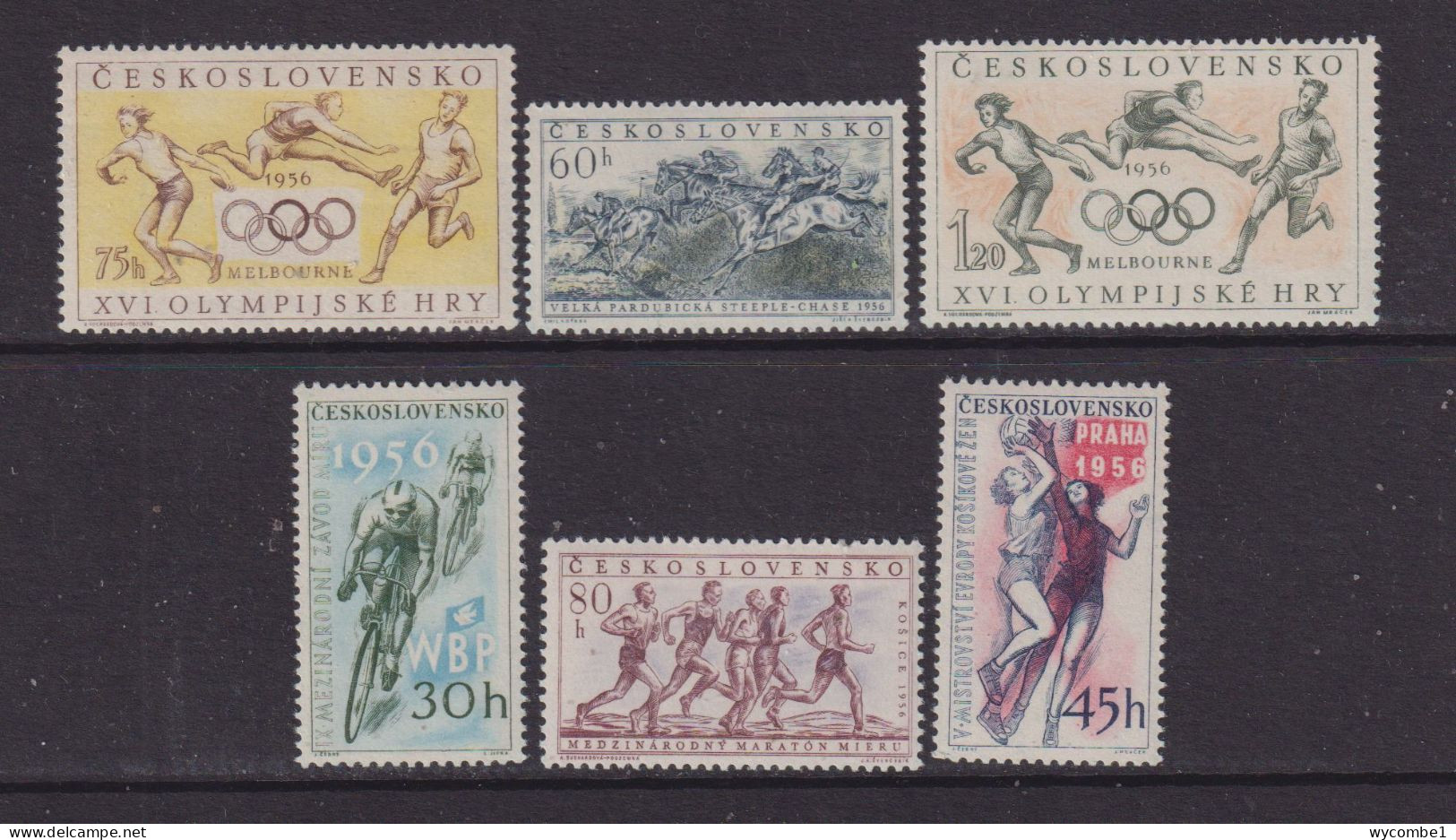 CZECHOSLOVAKIA  - 1956  Sporting Events Set  Never Hinged Mint - Neufs