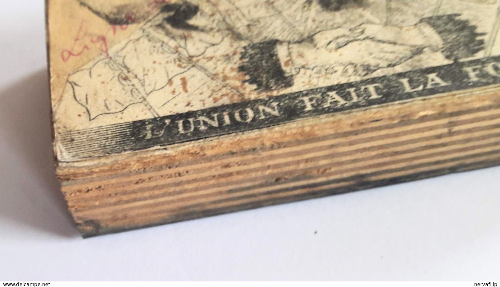 Drukblok Voor Hoogdruk " L'Union Fait La Force" - Ancient Tools