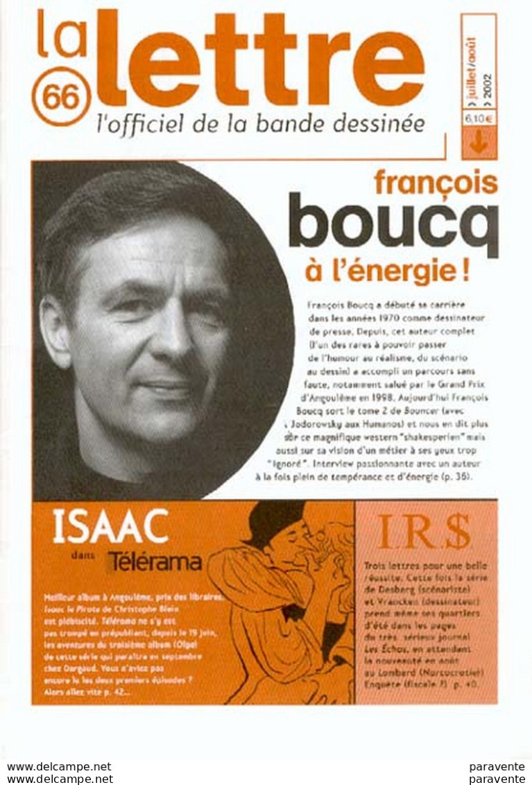 Magazine LETTRE DE DARGAUD N°66 Avec BOUCQ BERTHET BUCHET SAVARD GILLON - Lettre De Dargaud, La