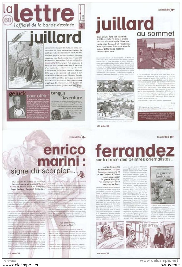 Magazine LETTRE DE DARGAUD N°68 Avec JUILLARD GELUCK CRISSE TINTIN TARDI MARINI DELABY Â?Â?. - Lettre De Dargaud, La