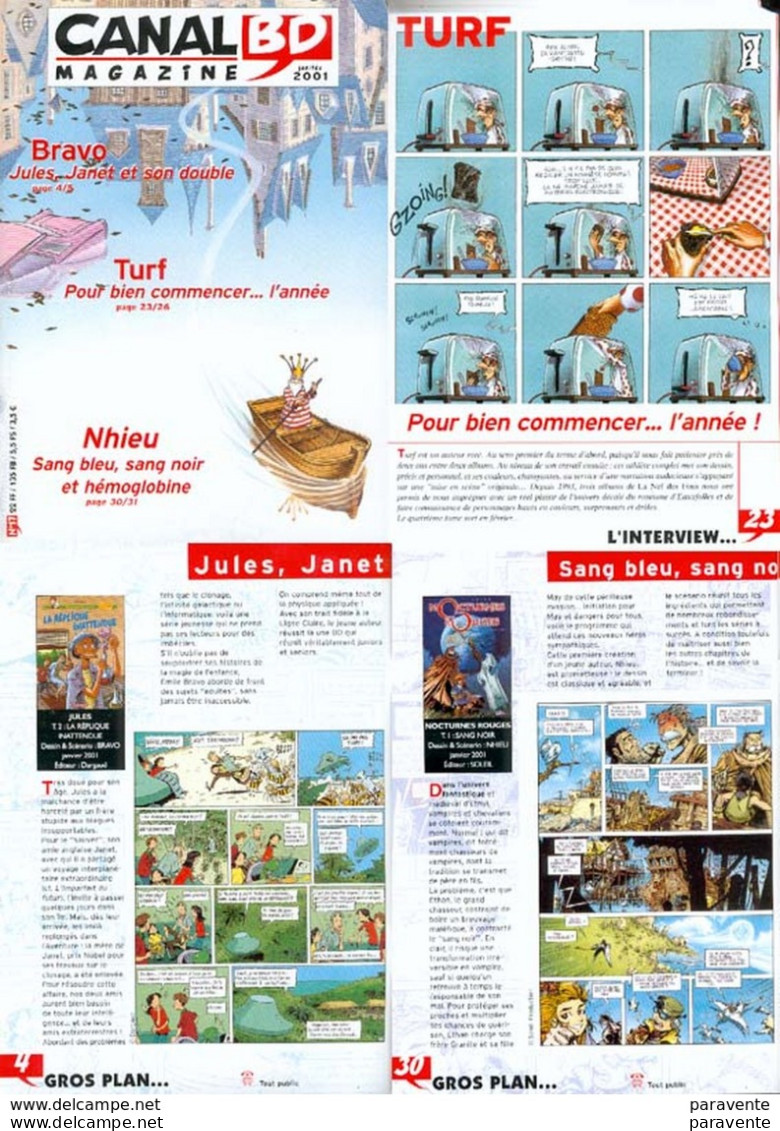 Magazine CANALBD N°17 Jan2001 Avec TURF BRAVO NHIEU CHALAND MARINI ……. - CANAL BD Magazine