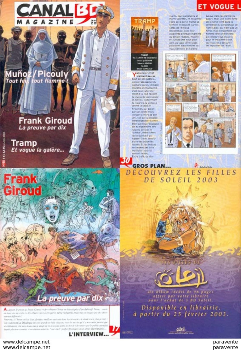 Magazine CANALBD N°28 Jan2003 Avec JUSSEAME GIROUD MUNOZ MEYNET MARGERIN KUILLARD ………. - CANAL BD Magazine