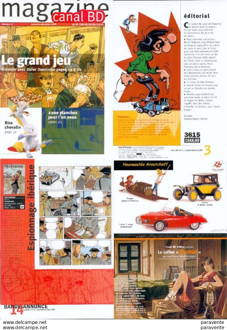 Magazine CANALBD N°11 Nov1999 Avec HANOUKA GASTON BOULE ET BILL GIARDINO GIBRAT MEYNET ……. - CANAL BD Magazine