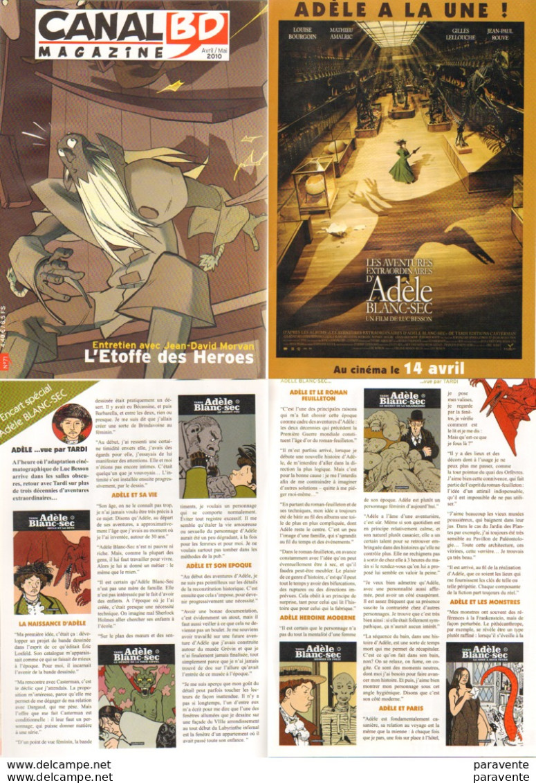 Magazine CANAL BD N°71 : MORVAN DAVODEAU BLAIN TARDI BUCHET - CANAL BD Magazine