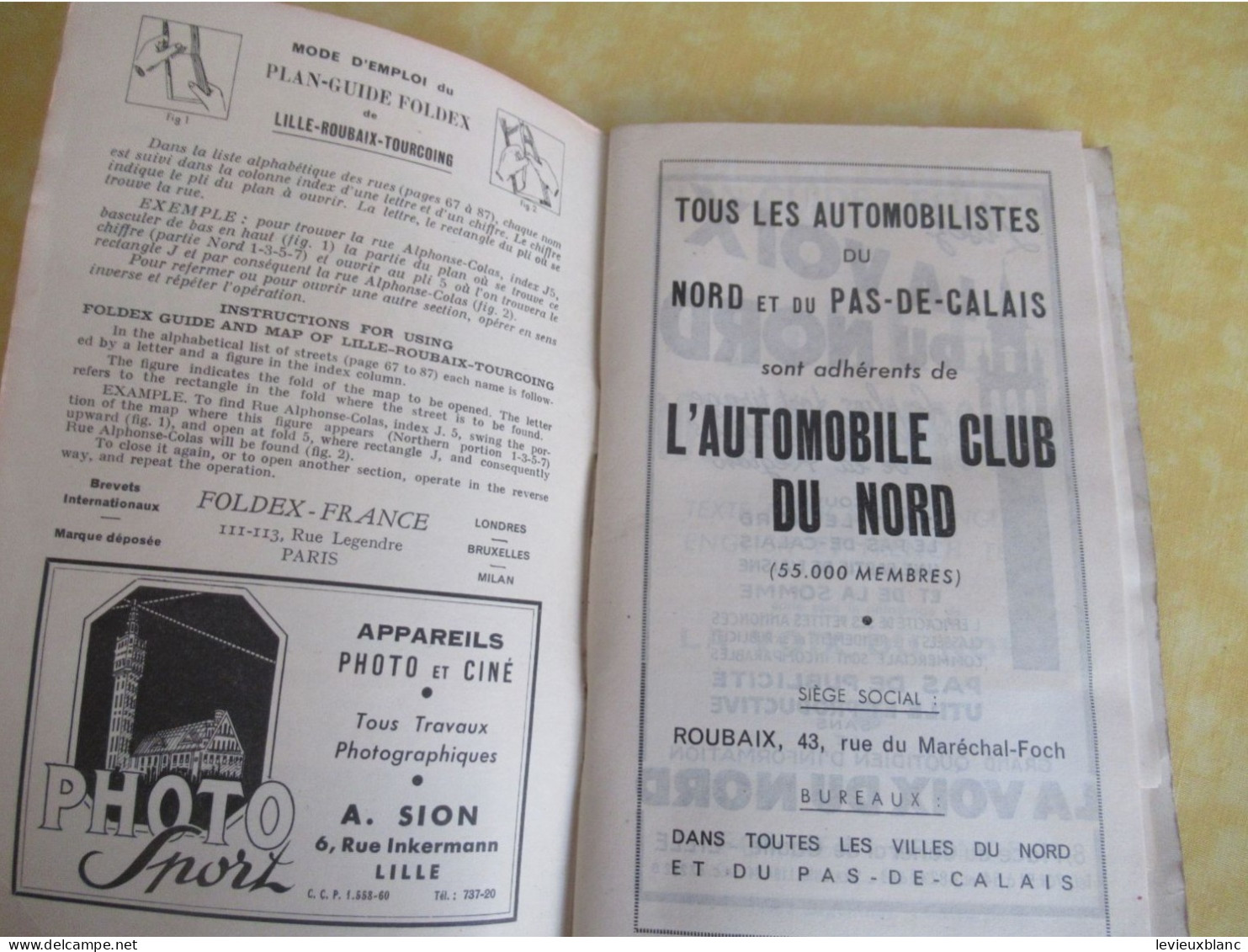 Plan Guide Foldex / LILLE-ROUBAIX-TOURCOING/La Voix Du Nord/Expo. Textile Intern. De 1951/  Année 1951       PGC554 - Tourism