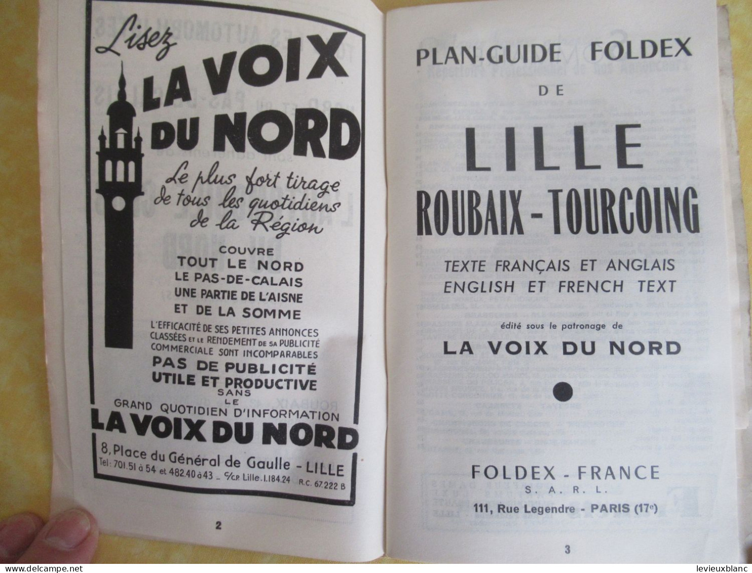 Plan Guide Foldex / LILLE-ROUBAIX-TOURCOING/La Voix Du Nord/Expo. Textile Intern. De 1951/  Année 1951       PGC554 - Toerisme