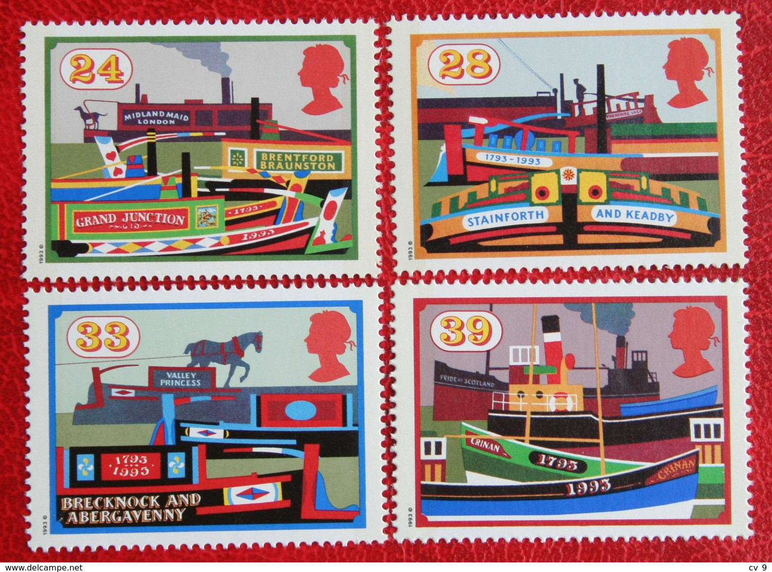 INLAND WATERWAYS Boat Shiff (Mi 1459-1462) 1993 POSTFRIS MNH ** ENGLAND GRANDE-BRETAGNE GB GREAT BRITAIN - Unused Stamps