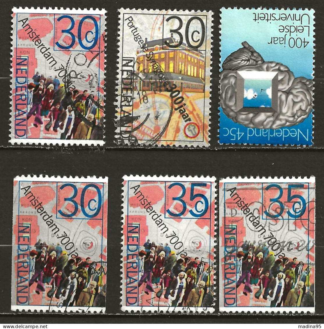 PAYS-BAS: Obl., YT N°1014 à 1016, Série + 1014a, 1017 Et 1017a, TB - Used Stamps
