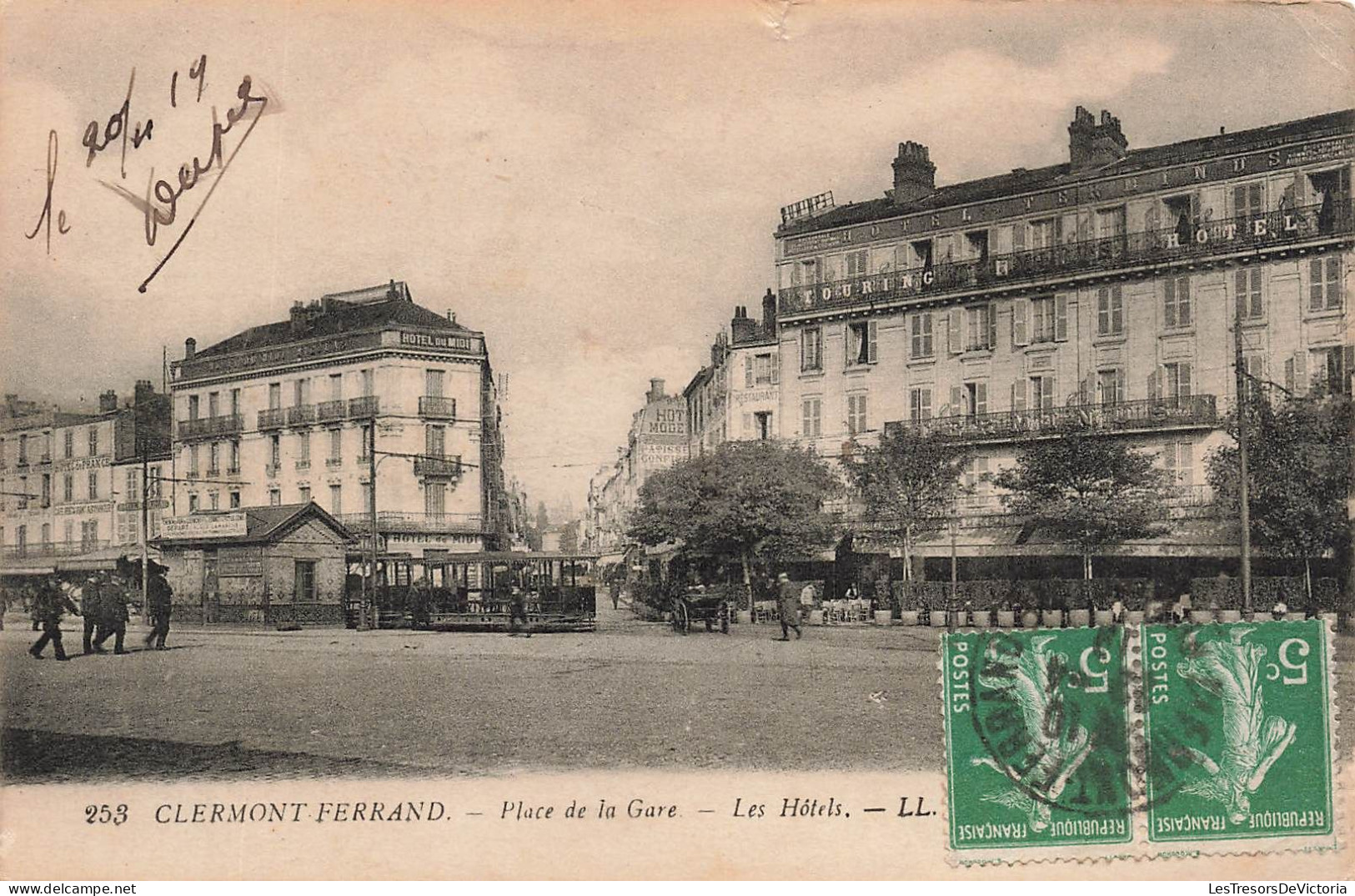 FRANCE - Clermont Ferrand - Vue De La Place De La Gare - Les Hôtels - L L  - Carte Postale Ancienne - Clermont Ferrand