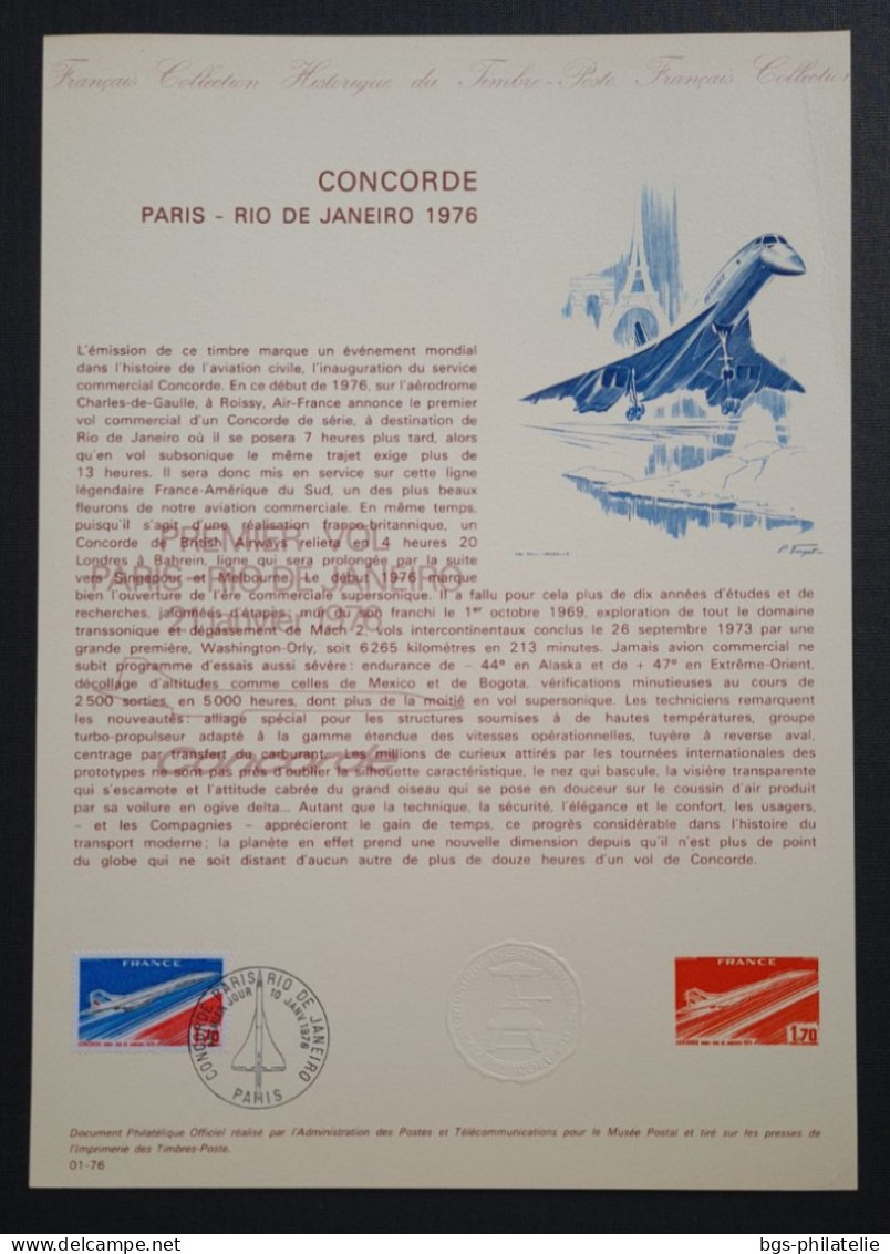 Document Sur Le Concorde.  PARIS- RIO DE JANEIRO 1976. - Concorde