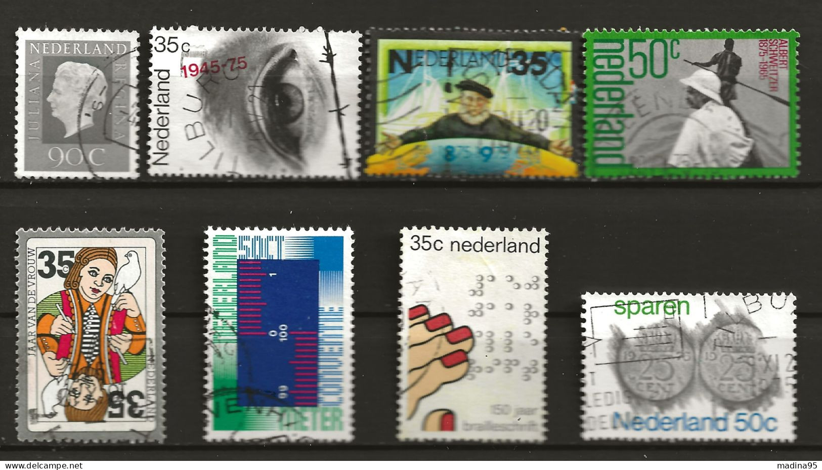 PAYS-BAS: Obl., YT N°1022 à 1029, Suite De 9 Tp, TB - Used Stamps