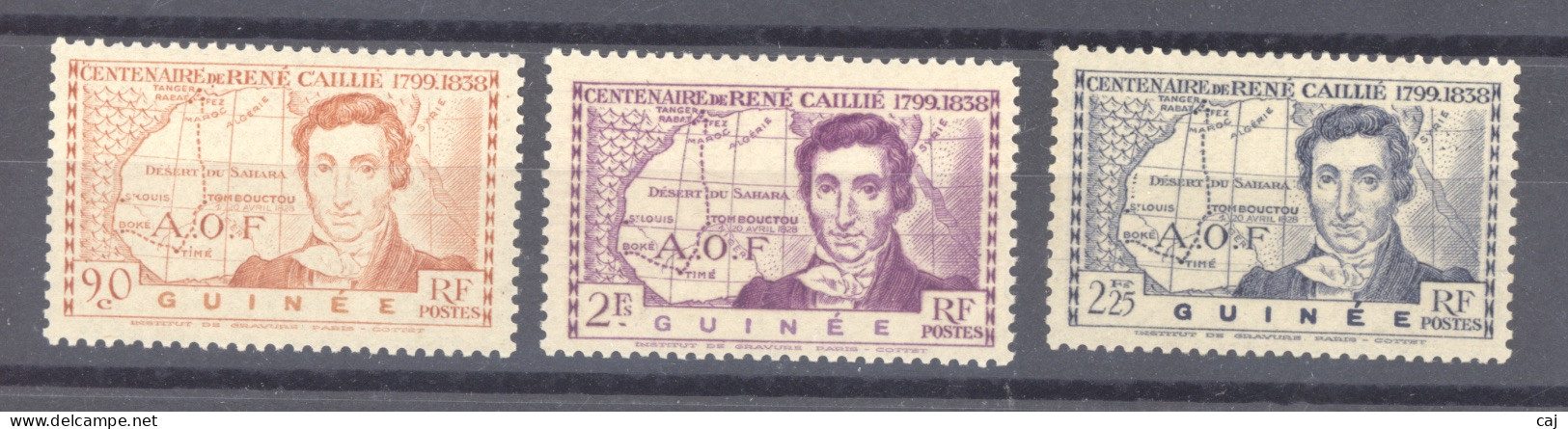 Guinée  :  Yv  148-50  *  Gomme Tropicale  ,   N2 - Nuevos