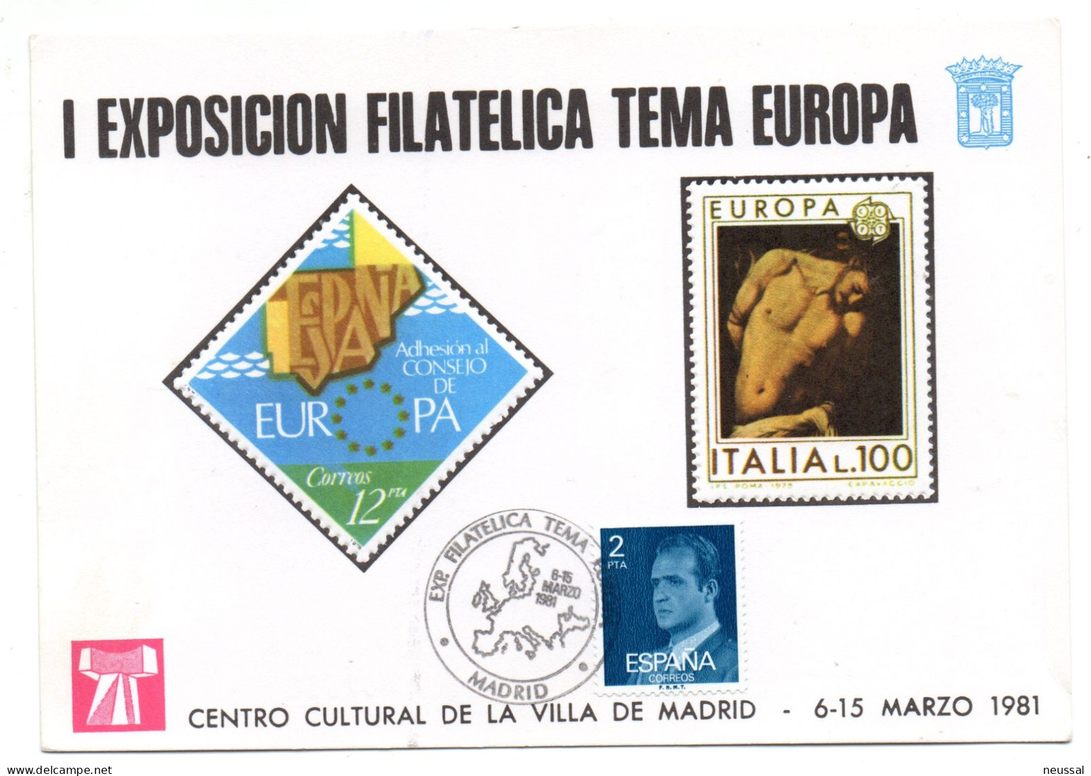 Tarjeta Con Matasellos Commemorativo De Exposicion Filatelica De 1981 - Brieven En Documenten