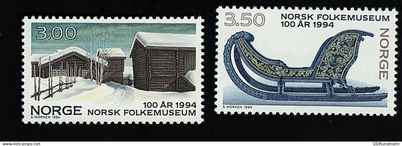 1994 Folk Museum  Michel NO 1161 - 1162 Stamp Number NO 1063 - 1064 Yvert Et Tellier NO 1118 - 1119 Xx MNH - Neufs