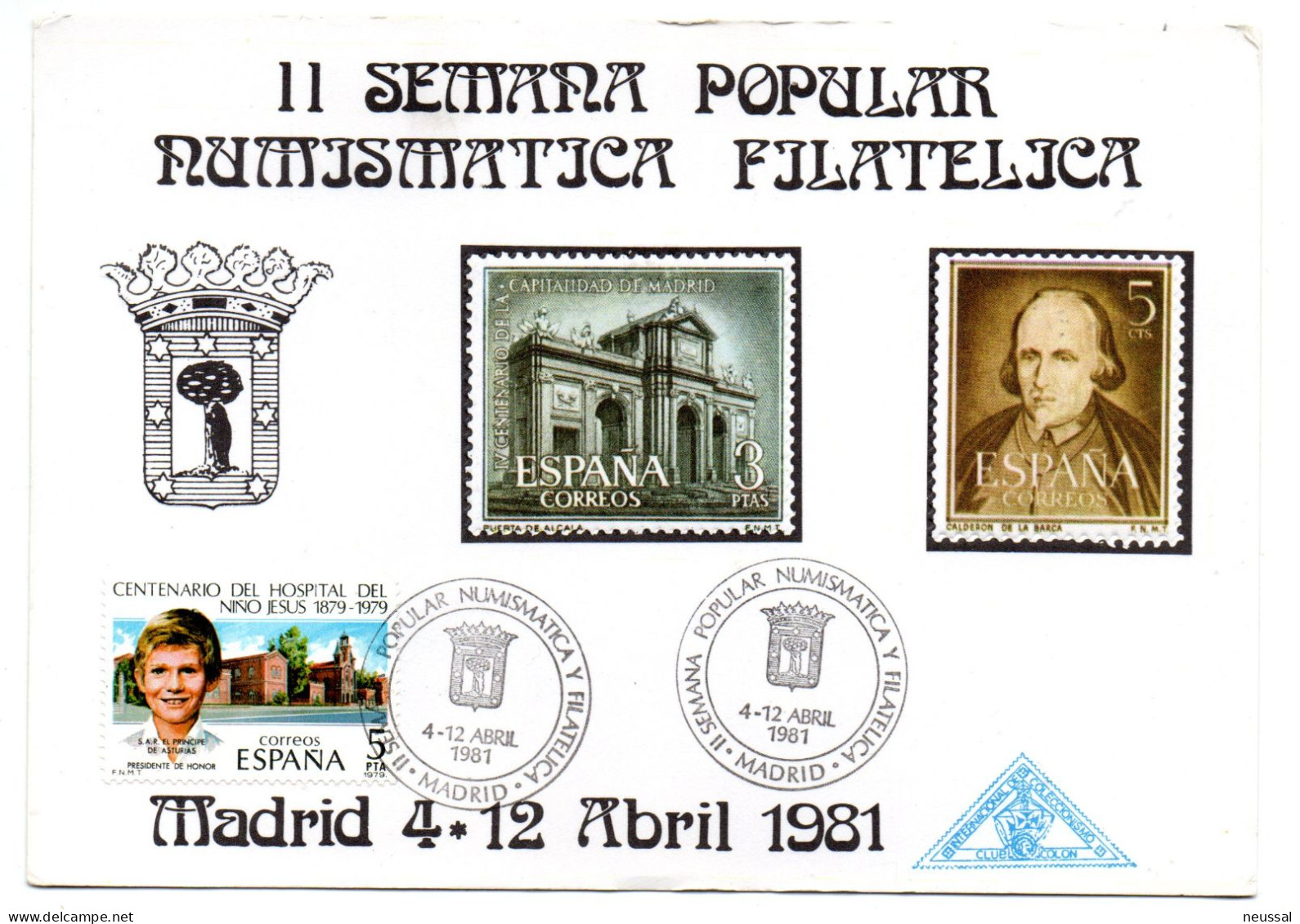 Tarjeta Con Matasellos Commemorativo De Exposicion Filatelica De 1981-1 - Briefe U. Dokumente