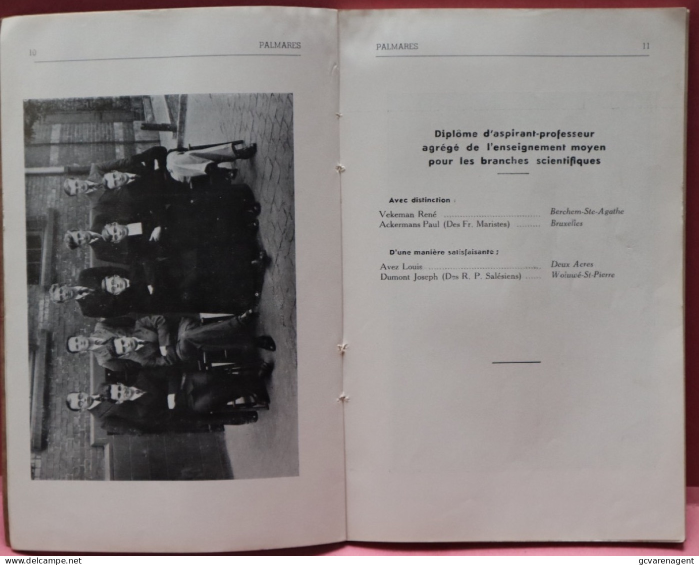 1936-1937  PALMARES NORMAALSCHOLEN SINT THOMAS  NIEUWLAND 198 BRUSSEL  - ZIE BESCHRIJF EN AFBEELDINGEN