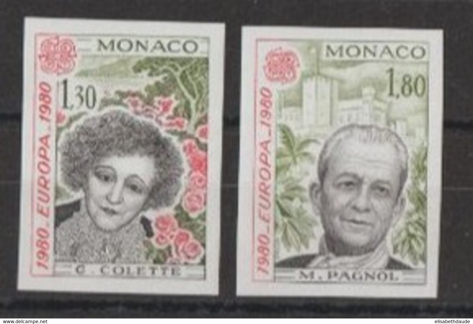1980 - MONACO NON DENTELES ! - EUROPA - YVERT N°1224/1225 ** MNH - COTE = 70 EUR. - Abarten