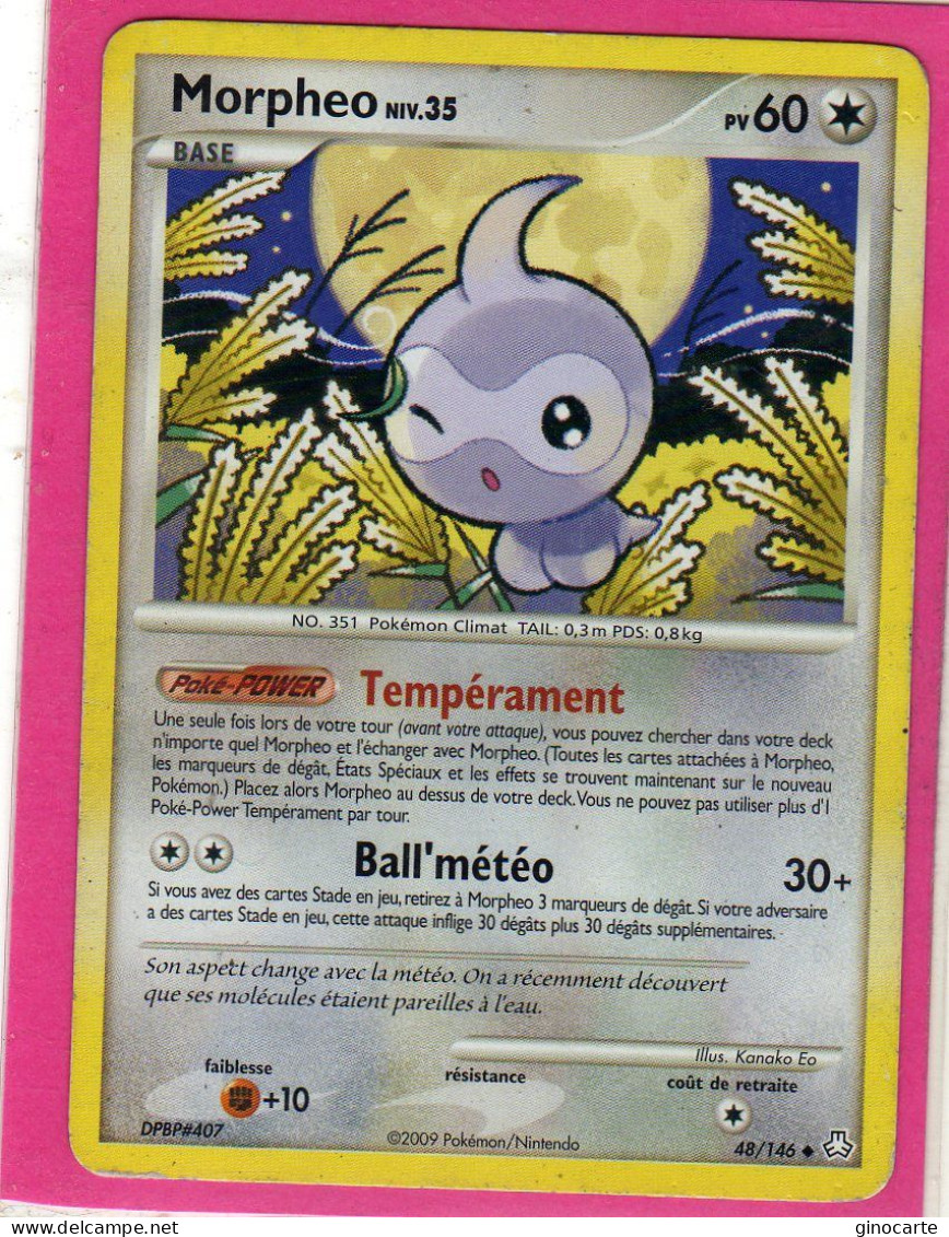 Carte Pokemon 2009 Diamant Et Perle Eveil De Legende 48/146 Morpheo 60pv Occasion - Diamant & Perle