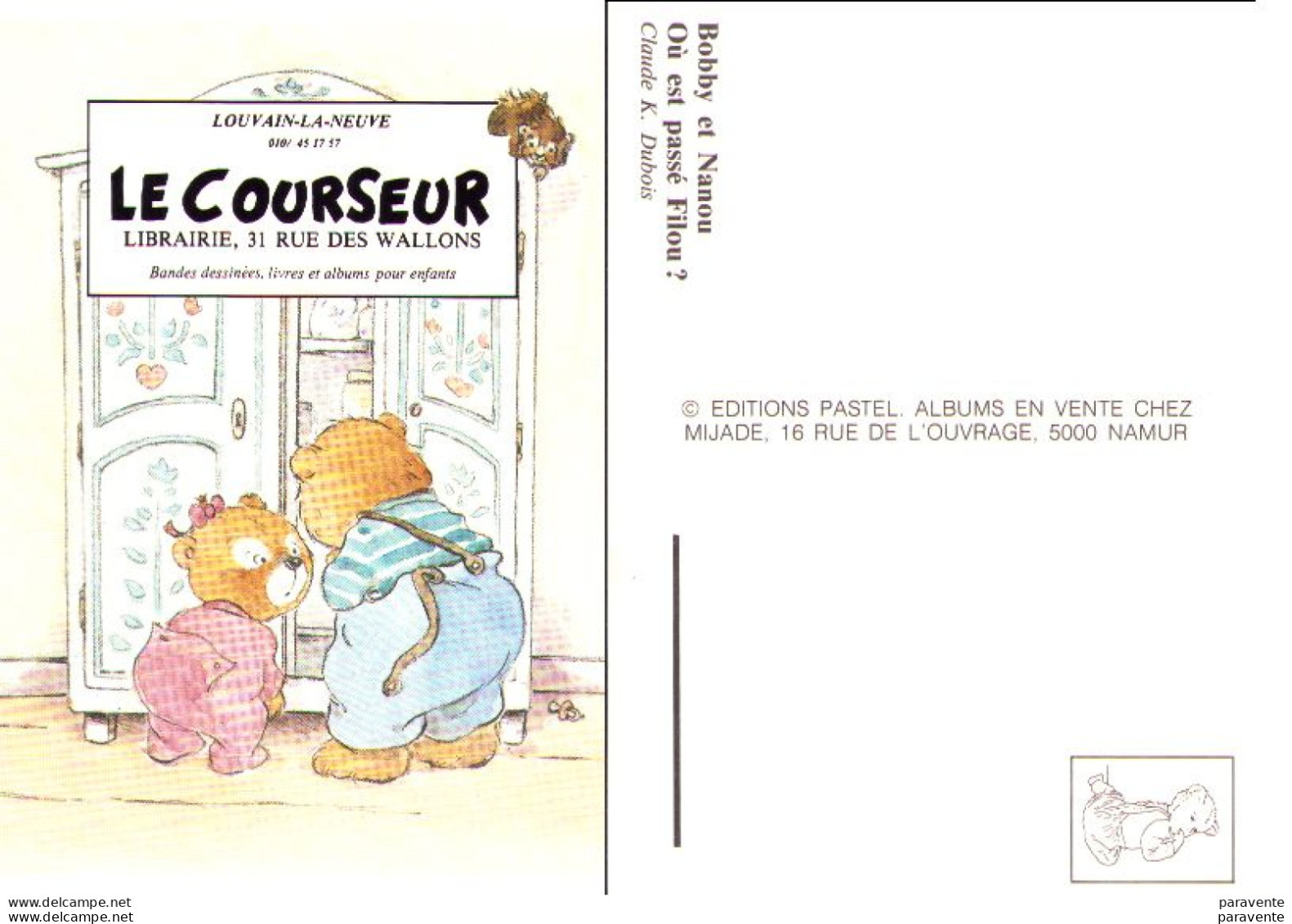 Claude K DUBOIS : Carte Postale Editions PASTEL  LE COURSEUR ( Petits Ours ) - Cartoline Postali