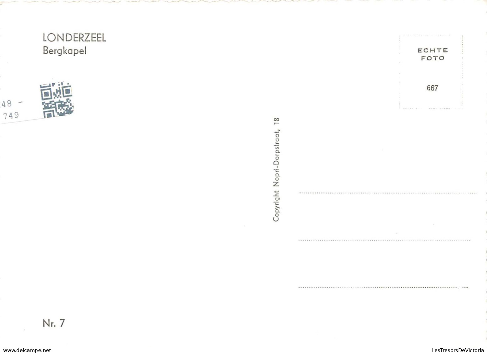 BELGIQUE - Londerzeel - Bergkapel - Carte Postale - Londerzeel
