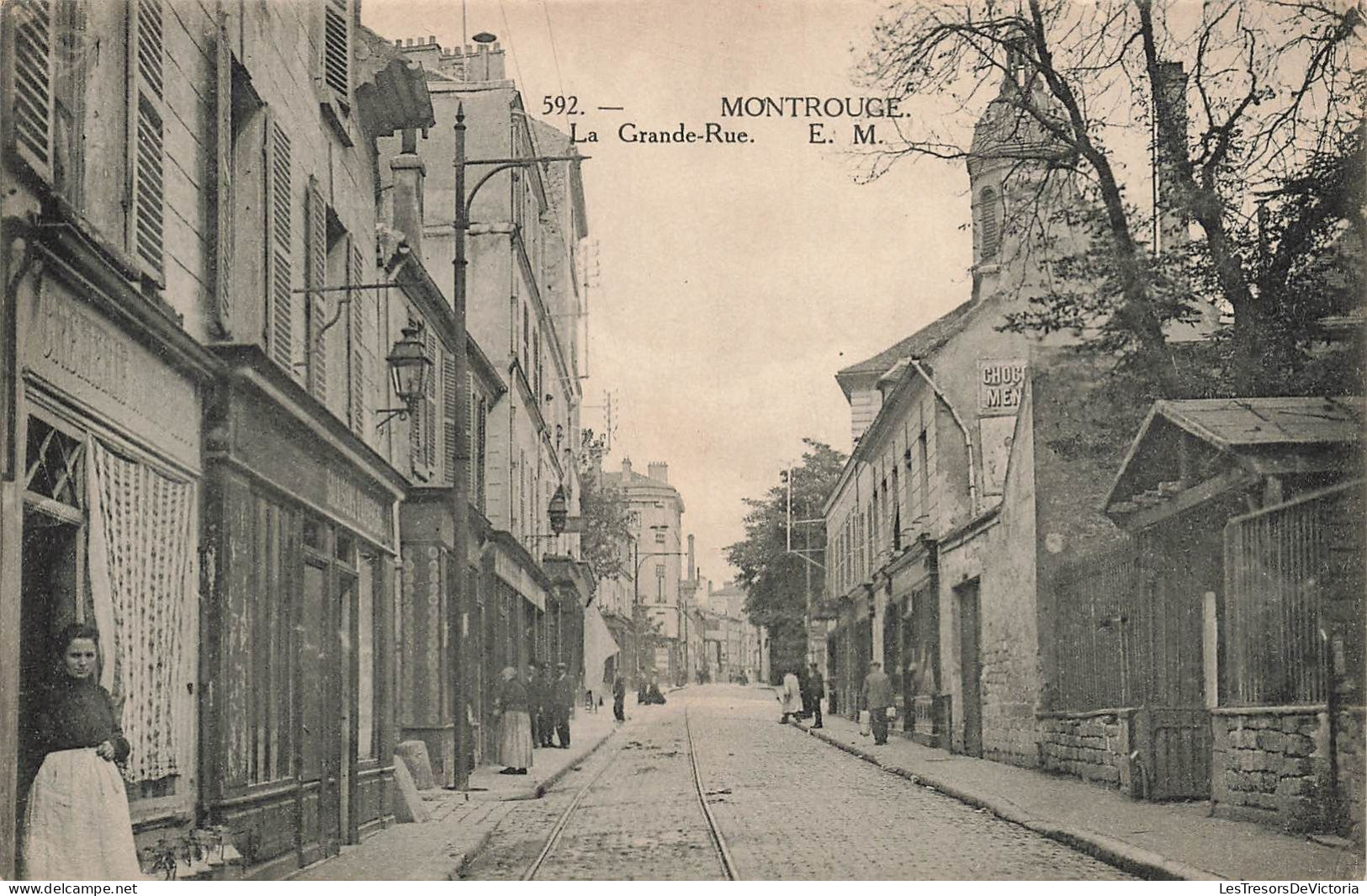 FRANCE - Montrouge - Vue Sur La Grande Rue - E M - Vue Générale - Des Maisons Autour - Carte Postale Ancienne - Montrouge