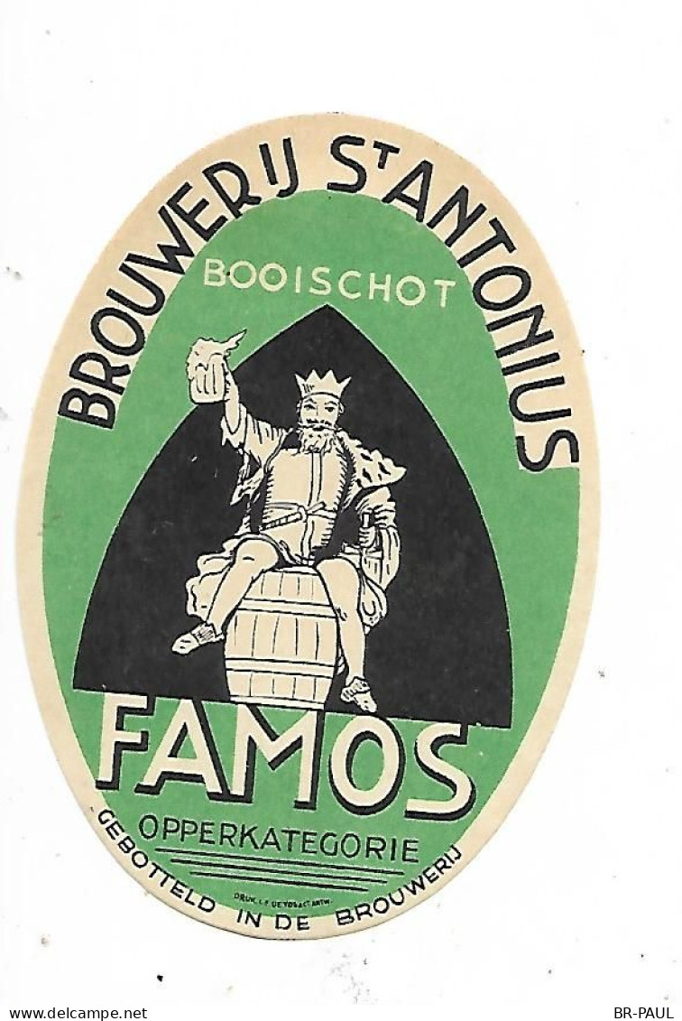 ANCIENNE ETIQUETTE BIERE FAMOS / BRASSERIE ST ANTONIUS / BOOISCHOT - Bière