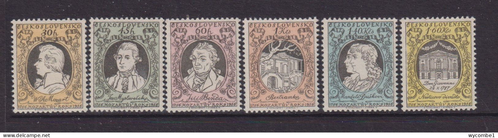CZECHOSLOVAKIA  - 1956  Mozart Set  Never Hinged Mint - Unused Stamps