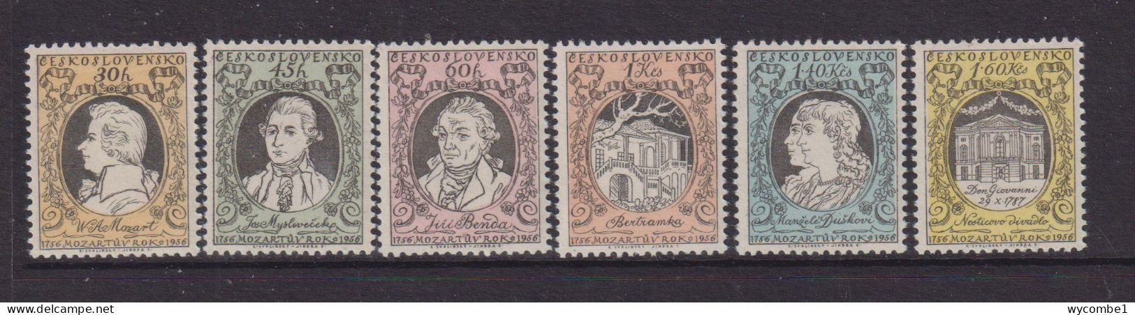 CZECHOSLOVAKIA  - 1956  Mozart Set  Never Hinged Mint - Ongebruikt