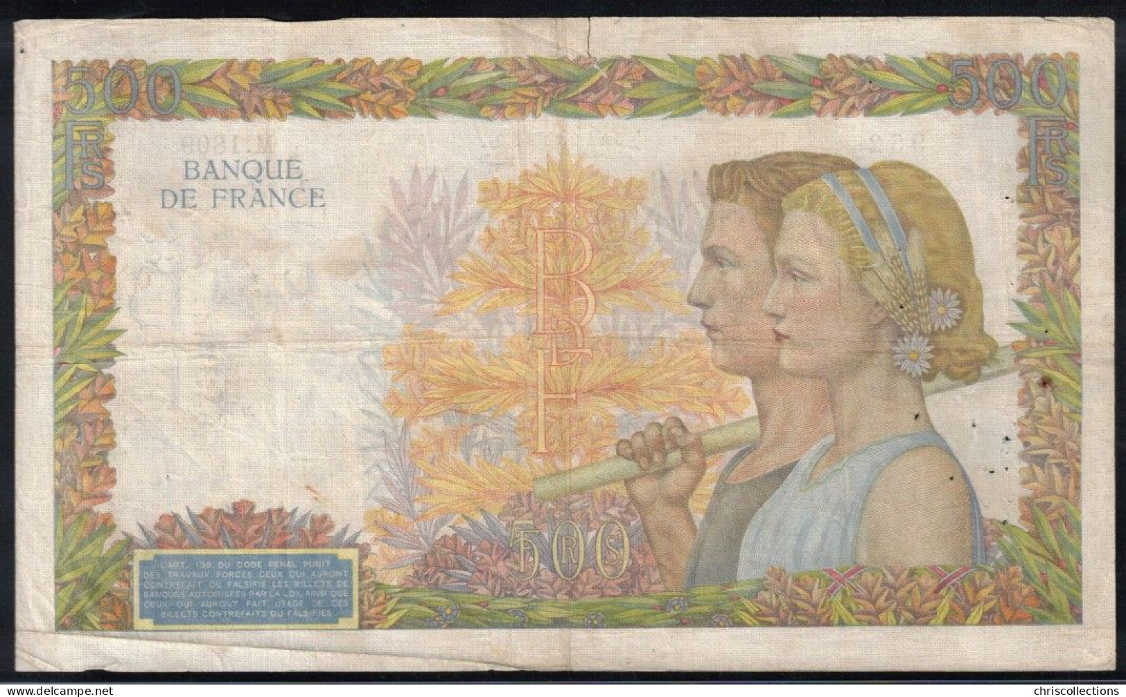 FRANCE - Billet Français - 500F La Paix - F : 32/12 -  9.1.1941 - TB - - 500 F 1940-1944 ''La Paix''