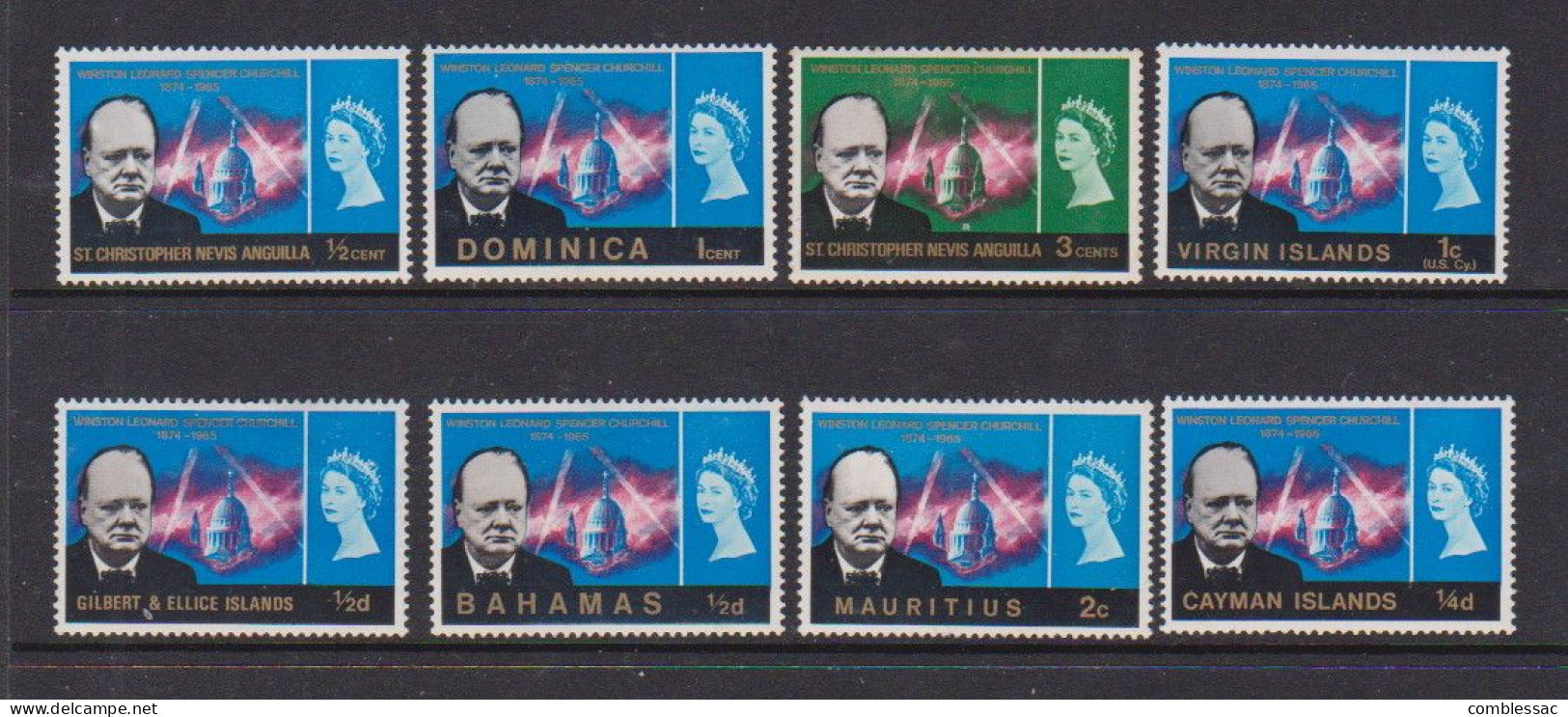 CHURCHILL    1966    8 Various Stamps    MH - Collections (sans Albums)