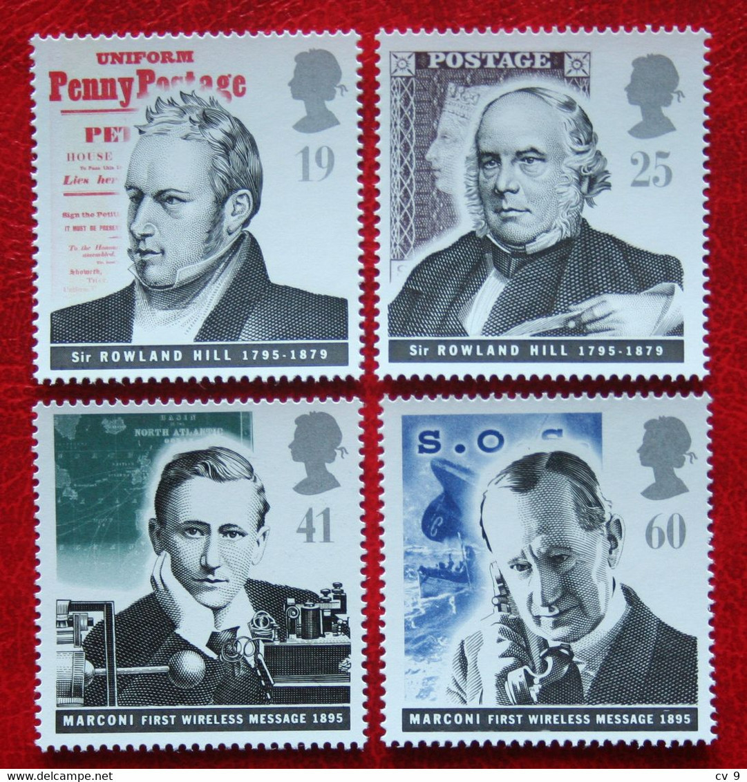 Sir Rowland HILL MARCONI PIONNERS COMMUNICA (Mi 1587-1590) 1995 POSTFRIS MNH ** ENGLAND GRANDE-BRETAGNE GB GREAT BRITAIN - Unused Stamps