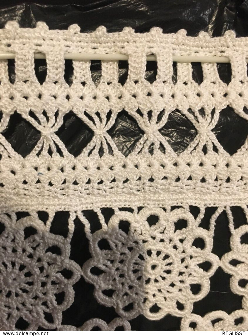 Une Paire De Rideaux Réalisés Au Crochet En Coton Blanc (38CM/56CM) (3 Paires Au Total ) - Drapery