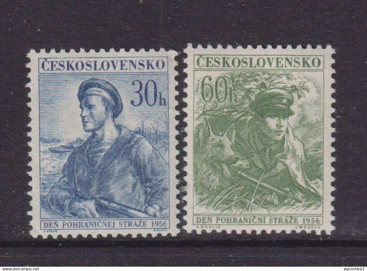 CZECHOSLOVAKIA  - 1956  Frontier Guards Set  Never Hinged Mint - Unused Stamps