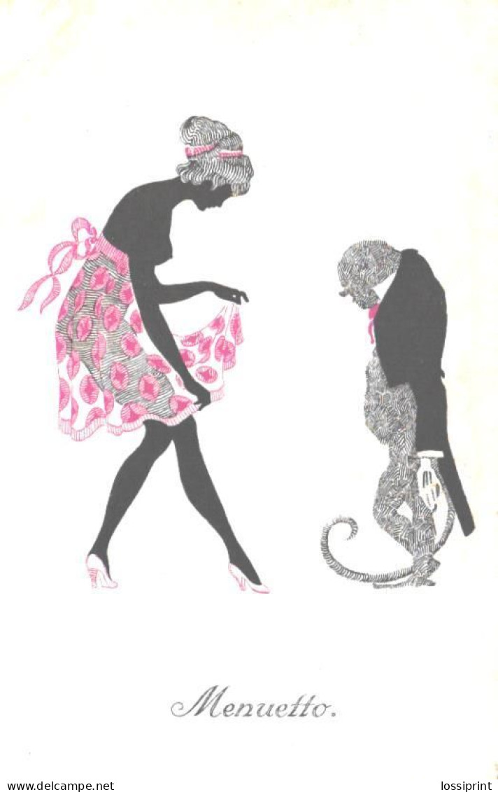 Paul Süss:Menuetto, Lady With Gentleman, Pre 1940 - Silhouettes