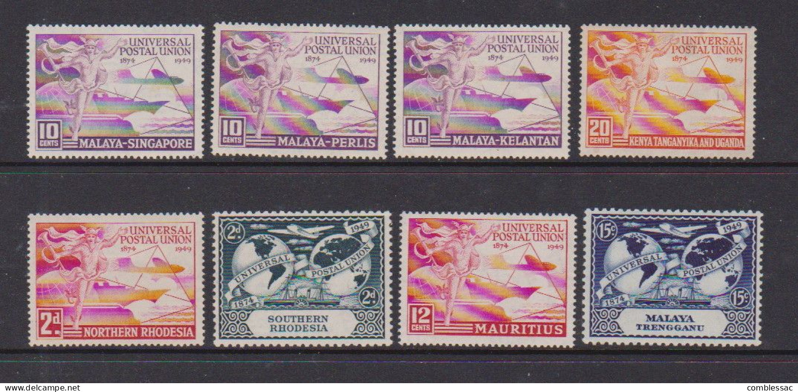 U P U    1949    8 Various Stamps    MH - Collections (sans Albums)