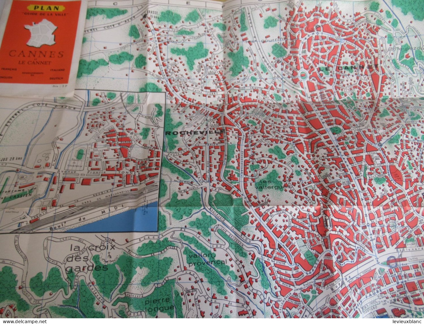 Plan/  Guide De La Ville/ CANNES & Le CANNET/Français-Italien-Anglais-Allemand/  Vers 1955-1965       PGC555 - Toerisme