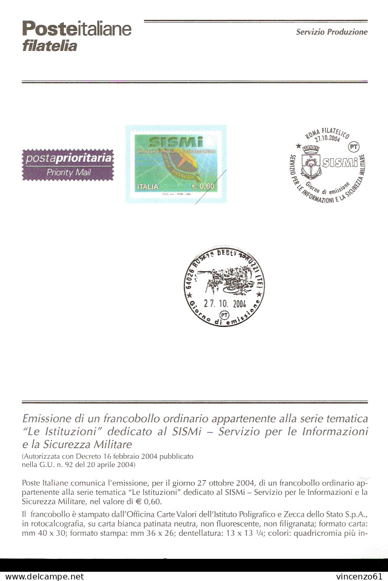 2004 Bollettino ``Le Istituzioni’’. 15ª Serie. Il SISMI (Servizio Per Le Informazioni E La Sicurezza Militare). Posta Pr - Policia – Guardia Civil