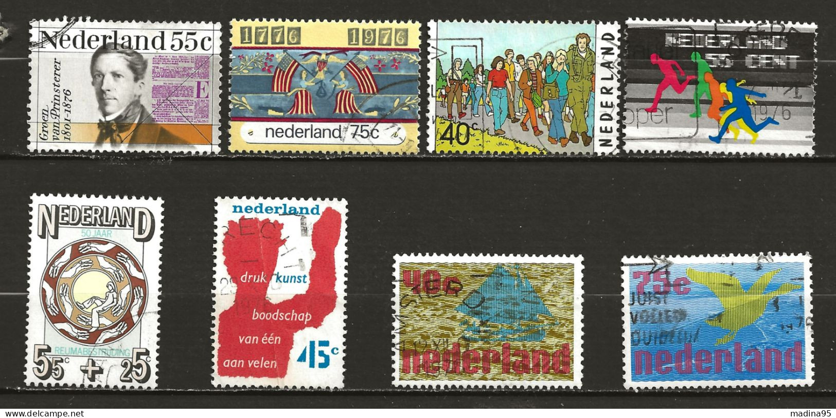 PAYS-BAS: Obl., YT N°1046 à 1053, Suite De 8 Tp, TB - Used Stamps
