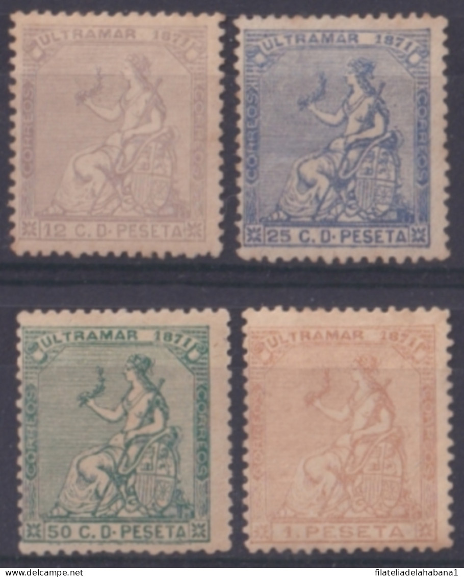 1871-153 CUBA SPAIN ANTILLES 1871 REPUBLICA 12 ½ C- 1pta COMPLETE SET.  - Prephilately